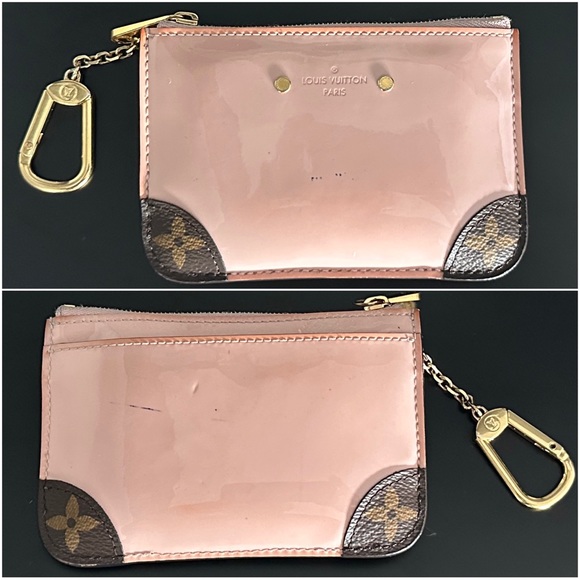 ❌SOLD❌ 💎LOUIS VUITTON Patent Miroir Venice Key Pouch Rose Ballerine - Picture 9 of 11